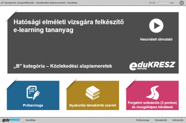 Online KRESZ-vizsga felkészítők tantermi tanulók és utánképzésben résztvevők részére